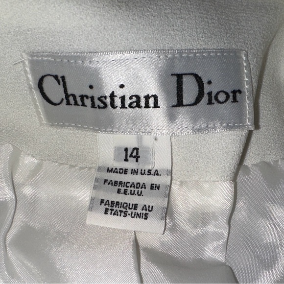 Vintage Dior Women’s Double-Breasted Ivory/White Blazer - Picture 3 of 9